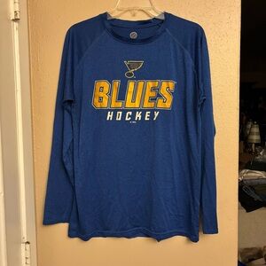 NHL St. Louis Blues Royal Blue and Gold Long Sleeve Tee
